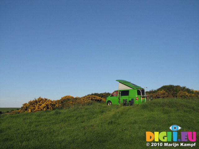 SX14293 Ralphie the green vw campervan at Trefalen Farm Campsite